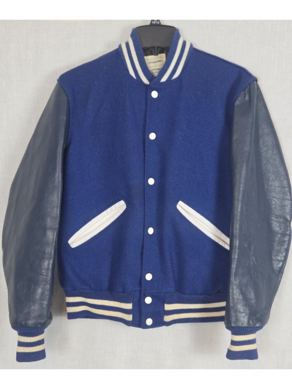 Vtg Varsity Letterman Jacket Classic Leather Sleeve Coat Unisex DeLong Size M